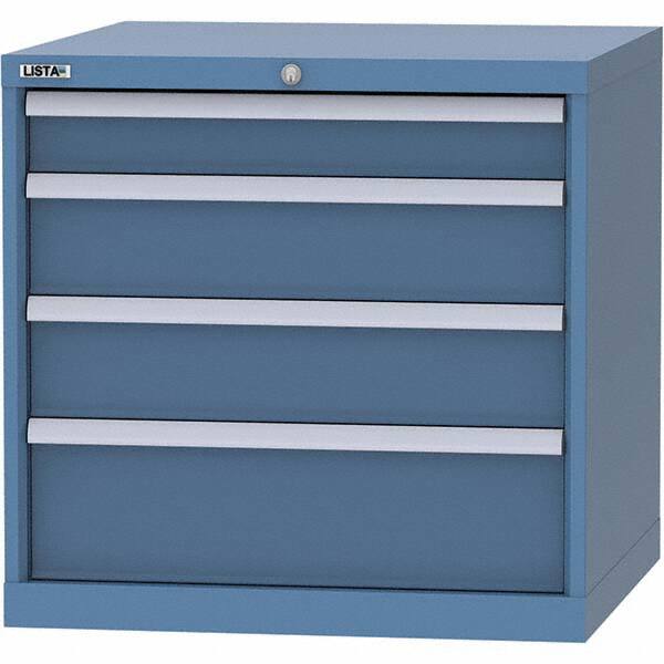 LISTA - 4 Drawer, 45 Compartment Bright Blue Steel Modular Storage Cabinet - Industrial Tool & Supply
