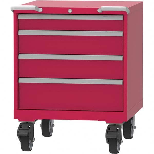 LISTA - 4 Drawer, 45 Compartment Red Steel Modular Storage Cabinet - Industrial Tool & Supply
