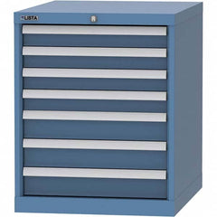 LISTA - 7 Drawer, 99 Compartment Bright Blue Steel Modular Storage Cabinet - Industrial Tool & Supply