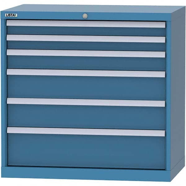 LISTA - 6 Drawer, 84 Compartment Bright Blue Steel Modular Storage Cabinet - Industrial Tool & Supply