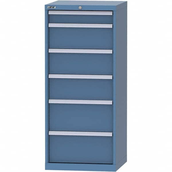 LISTA - 6 Drawer, 84 Compartment Bright Blue Steel Modular Storage Cabinet - Industrial Tool & Supply
