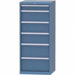 LISTA - 6 Drawer, 84 Compartment Bright Blue Steel Modular Storage Cabinet - Industrial Tool & Supply