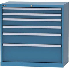 LISTA - 6 Drawer, 84 Compartment Bright Blue Steel Modular Storage Cabinet - Industrial Tool & Supply
