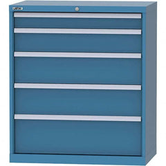 LISTA - 5 Drawer, 84 Compartment Bright Blue Steel Modular Storage Cabinet - Industrial Tool & Supply