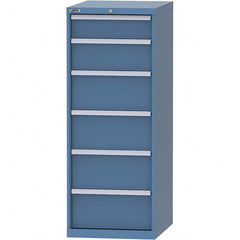 LISTA - 6 Drawer, 99 Compartment Bright Blue Steel Modular Storage Cabinet - Industrial Tool & Supply