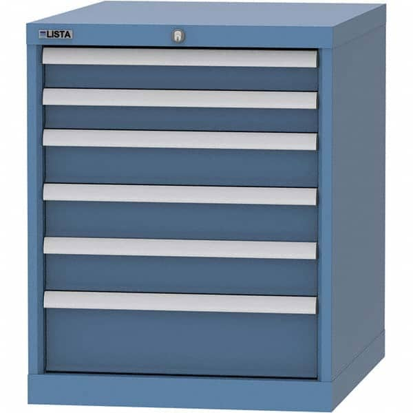 LISTA - 6 Drawer, 99 Compartment Red Steel Modular Storage Cabinet - Industrial Tool & Supply