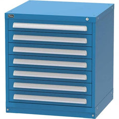 Vidmar - 7 Drawer Bright Blue Steel Modular Storage Cabinet - Industrial Tool & Supply