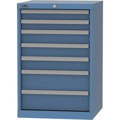 LISTA - 7 Drawer, 84 Compartment Bright Blue Steel Modular Storage Cabinet - Industrial Tool & Supply
