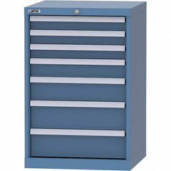 LISTA - 7 Drawer, 84 Compartment Bright Blue Steel Modular Storage Cabinet - Industrial Tool & Supply