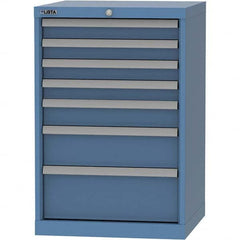 LISTA - 7 Drawer, 84 Compartment Bright Blue Steel Modular Storage Cabinet - Industrial Tool & Supply