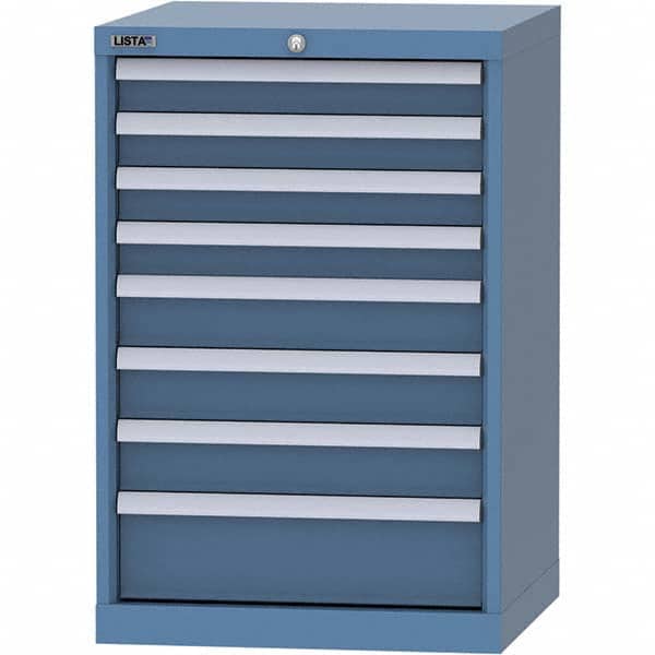 LISTA - 8 Drawer, 84 Compartment Bright Blue Steel Modular Storage Cabinet - Industrial Tool & Supply