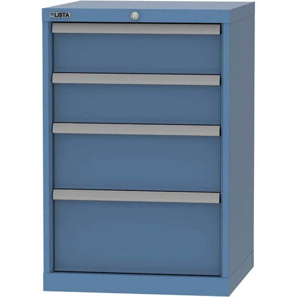 LISTA - 4 Drawer, 84 Compartment Bright Blue Steel Modular Storage Cabinet - Industrial Tool & Supply