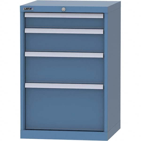 LISTA - 4 Drawer, 84 Compartment Bright Blue Steel Modular Storage Cabinet - Industrial Tool & Supply