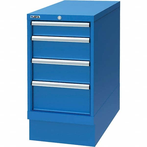 LISTA - 4 Drawer, 34 Compartment Bright Blue Steel Modular Storage Cabinet - Industrial Tool & Supply