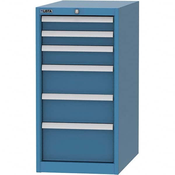 LISTA - 6 Drawer, 45 Compartment Bright Blue Steel Modular Storage Cabinet - Industrial Tool & Supply