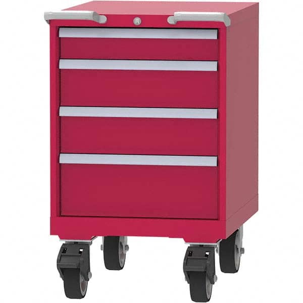 LISTA - 4 Drawer, 99 Compartment Red Steel Modular Storage Cabinet - Industrial Tool & Supply