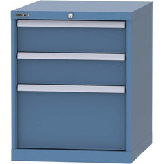 LISTA - 3 Drawer, 99 Compartment Bright Blue Steel Modular Storage Cabinet - Industrial Tool & Supply