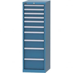 LISTA - 10 Drawer, 216 Compartment Bright Blue Steel Modular Storage Cabinet - Industrial Tool & Supply
