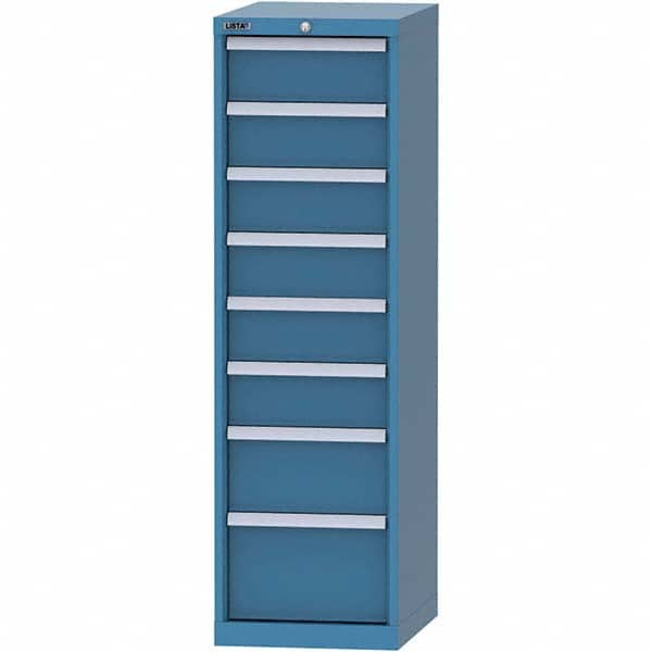 LISTA - 8 Drawer, 216 Compartment Bright Blue Steel Modular Storage Cabinet - Industrial Tool & Supply