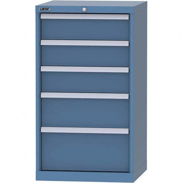 LISTA - 5 Drawer, 84 Compartment Bright Blue Steel Modular Storage Cabinet - Industrial Tool & Supply