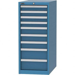 LISTA - 9 Drawer, 45 Compartment Bright Blue Steel Modular Storage Cabinet - Industrial Tool & Supply