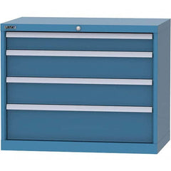 LISTA - 4 Drawer, 84 Compartment Bright Blue Steel Modular Storage Cabinet - Industrial Tool & Supply