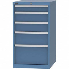 LISTA - 5 Drawer, 99 Compartment Bright Blue Steel Modular Storage Cabinet - Industrial Tool & Supply