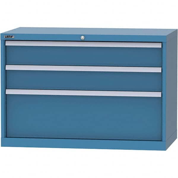 LISTA - 3 Drawer, 84 Compartment Bright Blue Steel Modular Storage Cabinet - Industrial Tool & Supply