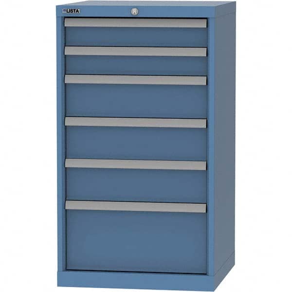 LISTA - 6 Drawer, 84 Compartment Bright Blue Steel Modular Storage Cabinet - Industrial Tool & Supply