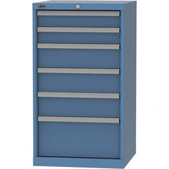 LISTA - 6 Drawer, 84 Compartment Bright Blue Steel Modular Storage Cabinet - Industrial Tool & Supply