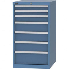 LISTA - 7 Drawer, 99 Compartment Bright Blue Steel Modular Storage Cabinet - Industrial Tool & Supply