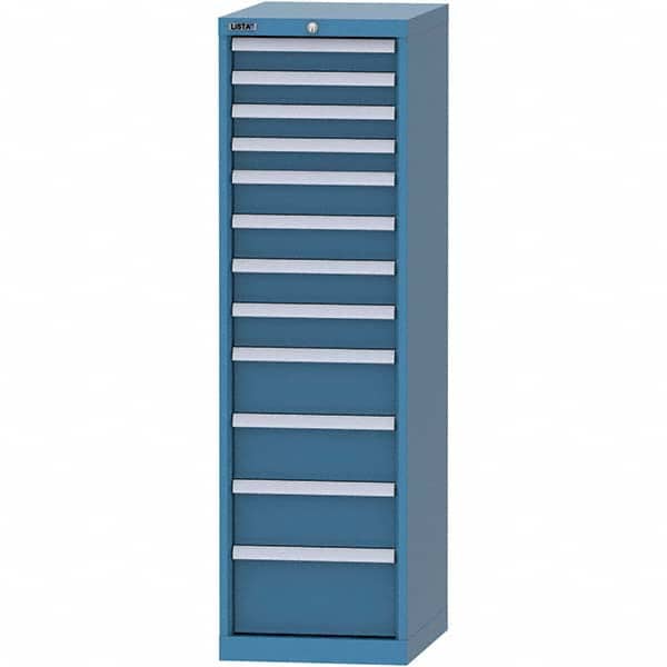 LISTA - 12 Drawer, 45 Compartment Bright Blue Steel Modular Storage Cabinet - Industrial Tool & Supply