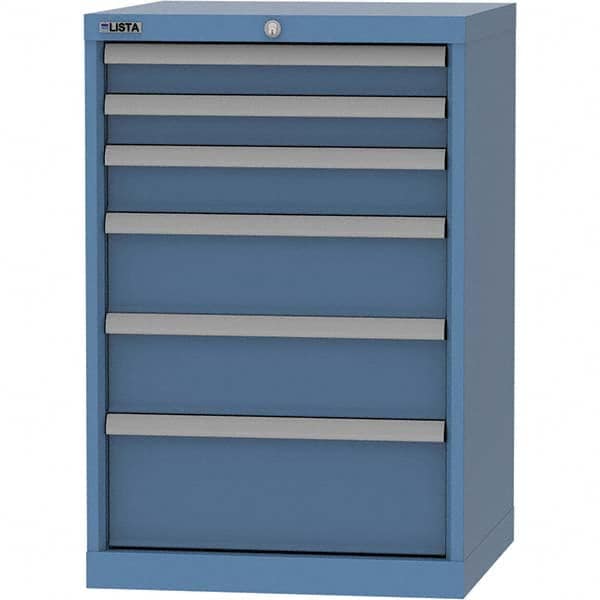 LISTA - 6 Drawer, 84 Compartment Bright Blue Steel Modular Storage Cabinet - Industrial Tool & Supply