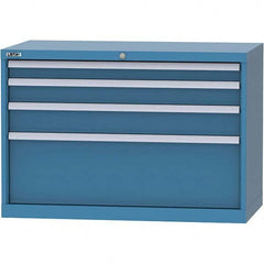 LISTA - 4 Drawer, 84 Compartment Bright Blue Steel Modular Storage Cabinet - Industrial Tool & Supply