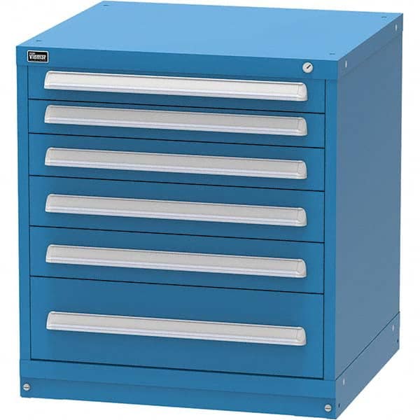 Vidmar - 6 Drawer Bright Blue Steel Modular Storage Cabinet - Industrial Tool & Supply
