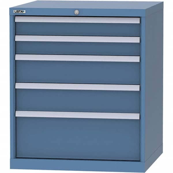 LISTA - 5 Drawer, 45 Compartment Bright Blue Steel Modular Storage Cabinet - Industrial Tool & Supply