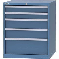 LISTA - 5 Drawer, 45 Compartment Bright Blue Steel Modular Storage Cabinet - Industrial Tool & Supply