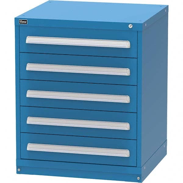Vidmar - 5 Drawer Bright Blue Steel Modular Storage Cabinet - Industrial Tool & Supply