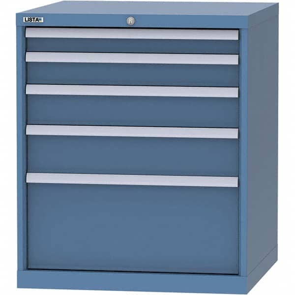 LISTA - 5 Drawer, 45 Compartment Bright Blue Steel Modular Storage Cabinet - Industrial Tool & Supply