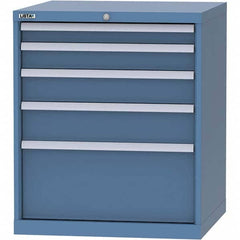 LISTA - 5 Drawer, 45 Compartment Bright Blue Steel Modular Storage Cabinet - Industrial Tool & Supply