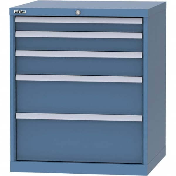 LISTA - 5 Drawer, 45 Compartment Bright Blue Steel Modular Storage Cabinet - Industrial Tool & Supply