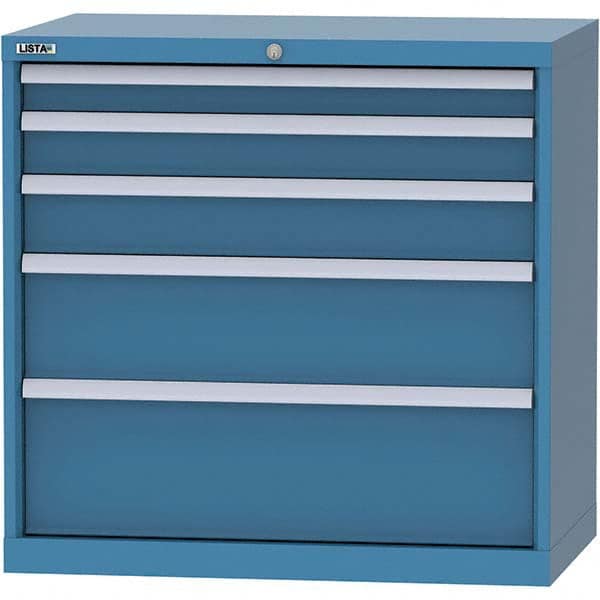 LISTA - 5 Drawer, 84 Compartment Bright Blue Steel Modular Storage Cabinet - Industrial Tool & Supply