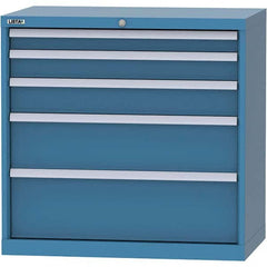 LISTA - 5 Drawer, 84 Compartment Bright Blue Steel Modular Storage Cabinet - Industrial Tool & Supply