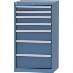 LISTA - 7 Drawer, 84 Compartment Bright Blue Steel Modular Storage Cabinet - Industrial Tool & Supply