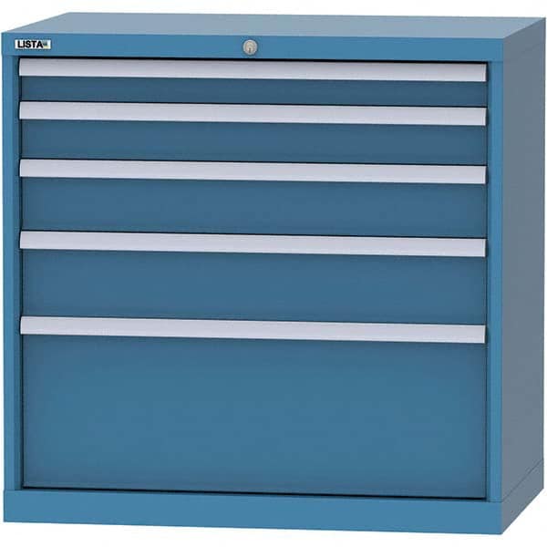 LISTA - 4 Drawer, 84 Compartment Bright Blue Steel Modular Storage Cabinet - Industrial Tool & Supply