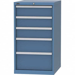 LISTA - 5 Drawer, 99 Compartment Bright Blue Steel Modular Storage Cabinet - Industrial Tool & Supply