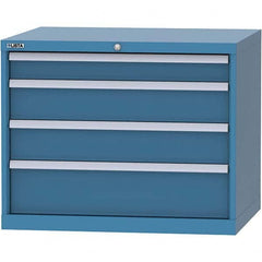 LISTA - 4 Drawer, 84 Compartment Bright Blue Steel Modular Storage Cabinet - Industrial Tool & Supply