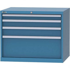LISTA - 4 Drawer, 84 Compartment Bright Blue Steel Modular Storage Cabinet - Industrial Tool & Supply