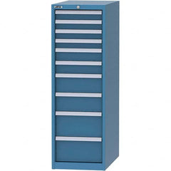 LISTA - 10 Drawer, 45 Compartment Bright Blue Steel Modular Storage Cabinet - Industrial Tool & Supply