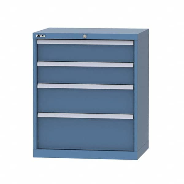 LISTA - 7 Drawer, 124 Compartment Bright Blue Steel Modular Storage Cabinet - Industrial Tool & Supply